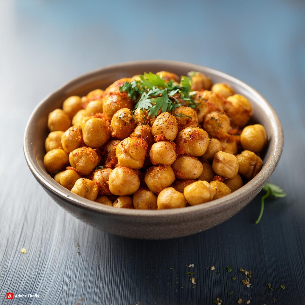 Firefly Bowl filled with crispy roasted chickpeas seasoned with various herbs and spices 64878