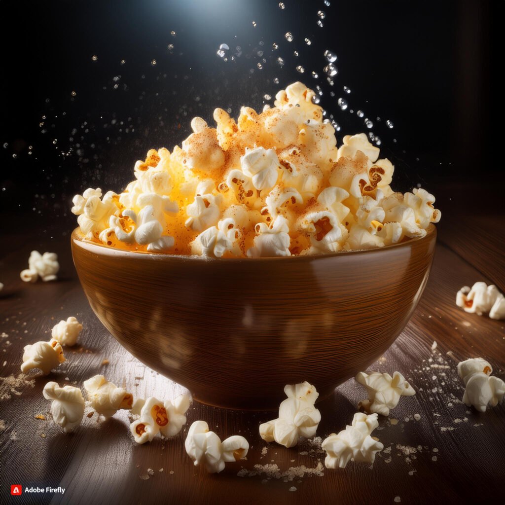 Firefly Bowl of freshly popped popcorn sprinkled with a bit of sea salt 64878